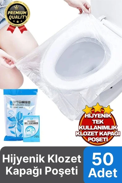 Yeni Seyahat Tipi Taşınabilir Okul Tuvalet Wc Hijyenik Tek Kullanımlık Klozet Kapağı Poşeti 50 Adet ürün görseli 1