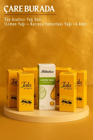 Tüy Azaltıcı Yağ Seti (1 Adet Limon Yağı 20 Ml + 6 Adet Karınca Yumurtası Yağı 20 Ml) ürün görseli 1