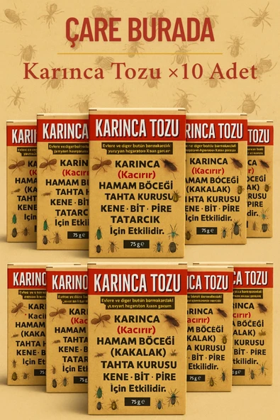 Karınca Tozu ×10 Adet (Kene & Bit & Pire & Tahta Kurusu & Hamam Böceği) ürün görseli 1