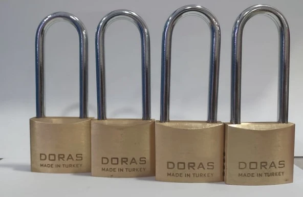 Doras Ersa 4'lü Set Uzun Kanca Pas Pirinç Asma Kilit 40 Mm ürün görseli 1