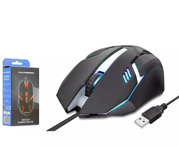 Hadron Hdx3257 Kablolu Oyuncu Mouse Led 800/1600Dpi 140Cm Siyah ürün görseli 1