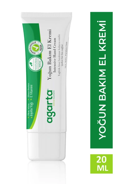 Agarta Doğal Nemlendirici Yoğun Bakım El Kremi -vitamin E Ve B5 - Jojoba, Shea Butter - 20 ml ürün görseli 1