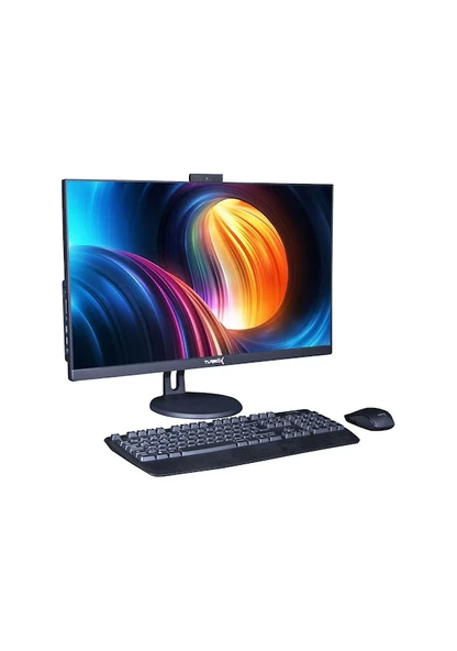 Turbox TAx724 i5 12400 8GB Ram 256GB M.2 NVMe SSD 27 Bluetooth Webcam Siyah All In One Bilgisayar ürün görseli 1