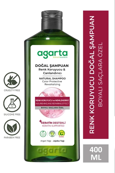 Agarta Boyalı Saçlar Için Renk Koruyucu Ve Canlandırıcı Tuzsuz Şampuan 400ml ürün görseli 1