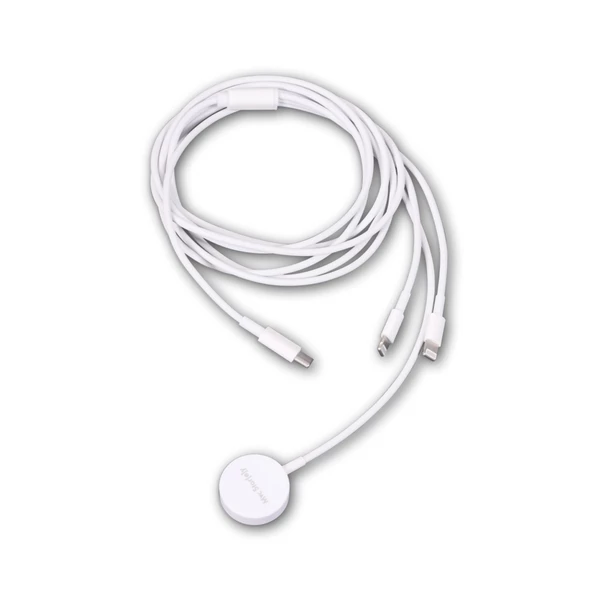 3ü 1 Arada iPhone Lightning ve Apple Watch Uyumlu USB-C Çoklu Şarj Kablosu 2 Metre Hızlı Şarj Destekli ürün görseli 1