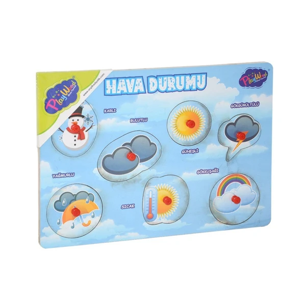 TOYZ DÜKKANIM 284/285 AHŞAP TUTMALI HAVA DURUMU Kız Erkek Çocuk Oyuncak Eğitici Oyuncaklar ürün görseli 1