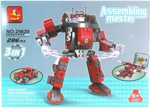 TOYZ DÜKKANIM Ausini 286 Parça Assembling Master 3 in 1 Kız Erkek Çocuk Oyuncak Eğitici Oyuncaklar ürün görseli 1