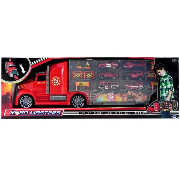 TOYZ DÜKKANIM Taşınabilir Kamyonlu İtfaiye Seti 666-03G Kız Erkek Çocuk Oyuncak Eğitici Oyuncaklar ürün görseli 1