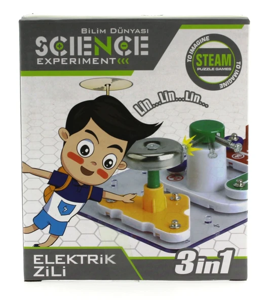 TOYZ DÜKKANIM Eğlenceli Deney Setim Elektrik Zili 3 in 1 Kız Erkek Çocuk Oyuncak Eğitici Oyuncaklar ürün görseli 1