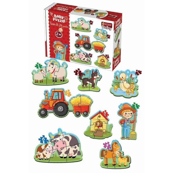 TOYZ DÜKKANIM 1734 Dıytoy, Baby Puzzle- İlk Çiftlik Puzzle Kız Erkek Çocuk Oyuncak Eğitici Oyuncaklar ürün görseli 1