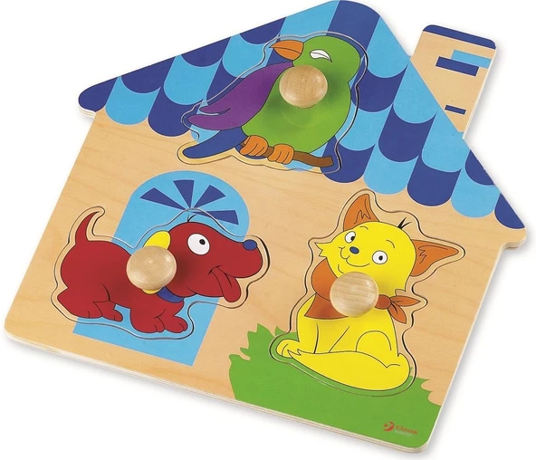 TOYZ DÜKKANIM Classic World Ahşap ilk Yapbozum Evcil Hayvanlar Kız Erkek Çocuk Oyuncak Eğitici Oyuncaklar ürün görseli 1