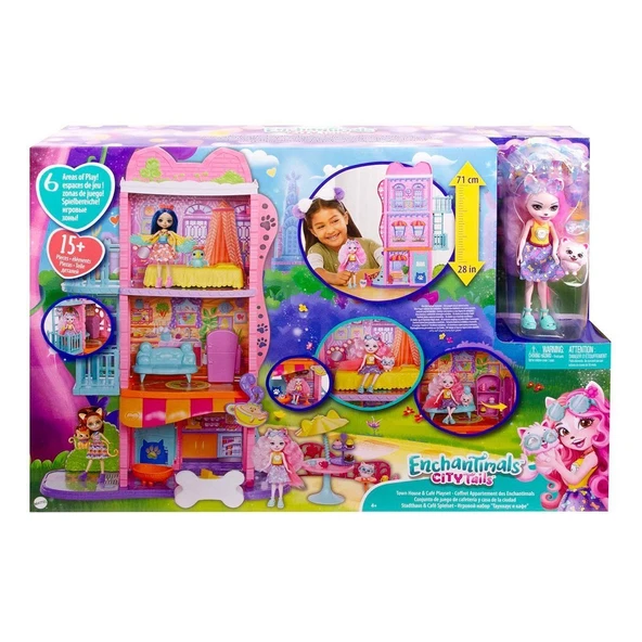 TOYZ DÜKKANIM HHC18 Enchantimals Şehir Evi ve Kafe Oyun Seti Kız Erkek Çocuk Oyuncak Eğitici Oyuncaklar ürün görseli 1