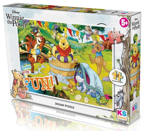 TOYZ DÜKKANIM KS Puzzle 100 Parça Winnie The Pooh Kız Erkek Çocuk Oyuncak Eğitici Oyuncaklar ürün görseli 1