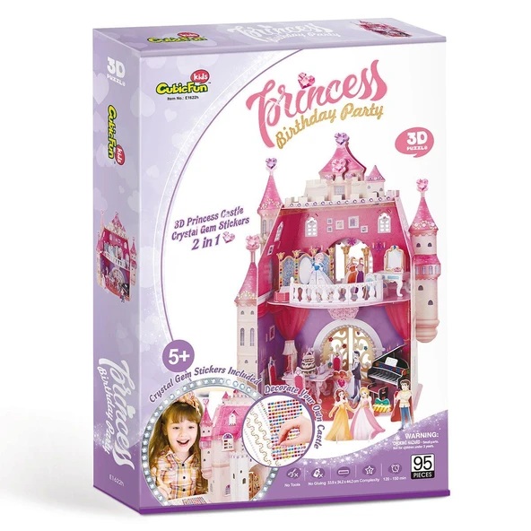 TOYZ DÜKKANIM CubicFun Prenses Doğumgünü Şatosu 3D Puzzle - CUB/E1622H Kız Erkek Çocuk Oyuncak Eğitici Oyuncaklar ürün görseli 1