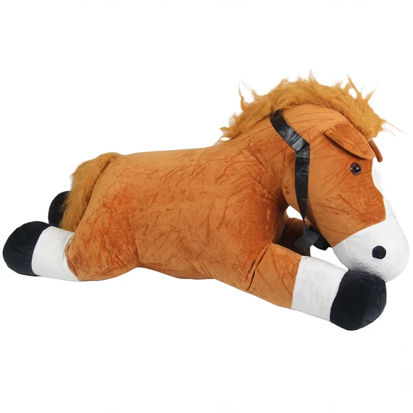 TOYZ DÜKKANIM Peluş Yatan Kahverengi At 75cm. Kız Erkek Çocuk Oyuncak Eğitici Oyuncaklar ürün görseli 1
