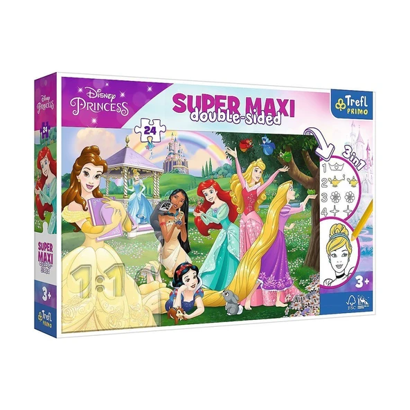 TOYZ DÜKKANIM PUZZLE-41008 Super Maxi Princess 3IN1 14 Parça Çocuk Puzzle Kız Erkek Çocuk Oyuncak Eğitici Oyuncakl ürün görseli 1