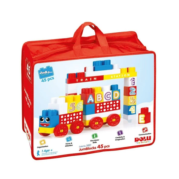 TOYZ DÜKKANIM 5027 Mega Blok 45'li Çantalı Kız Erkek Çocuk Oyuncak Eğitici Oyuncaklar ürün görseli 1