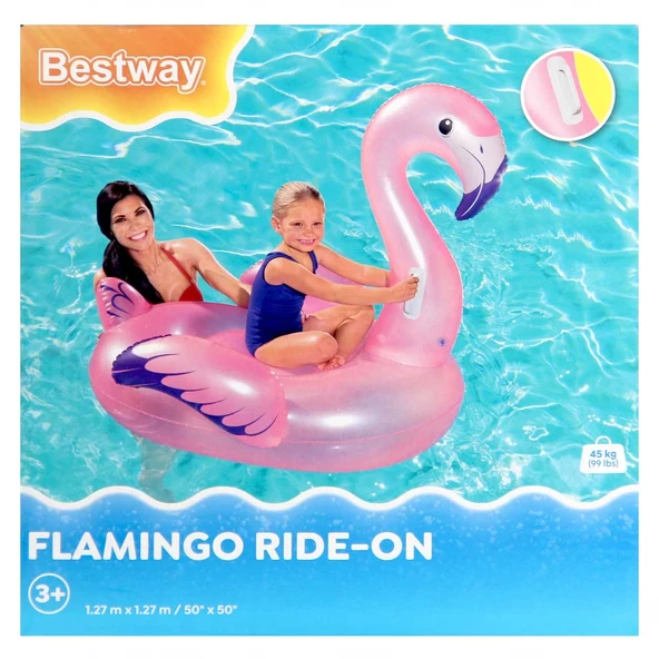 TOYZ DÜKKANIM Bestway Tutmalı Flamingo Binici 127 x 127cm Kız Erkek Çocuk Oyuncak Eğitici Oyuncaklar ürün görseli 1