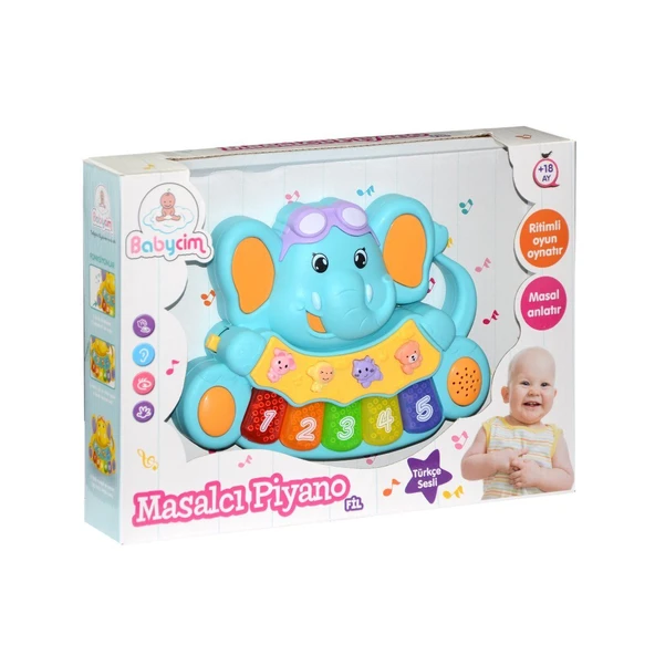 TOYZ DÜKKANIM 855-31A-24 Birliktoys, Babycim Masalcı Piyano-Fil Kız Erkek Çocuk Oyuncak Eğitici Oyuncaklar ürün görseli 1