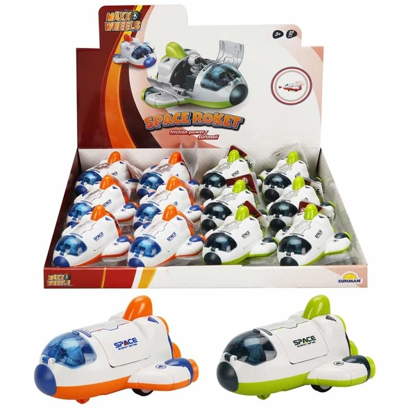 TOYZ DÜKKANIM Maxx Wheels Astronotlu Sürtmeli Uzay Mekiği Kız Erkek Çocuk Oyuncak Eğitici Oyuncaklar ürün görseli 1