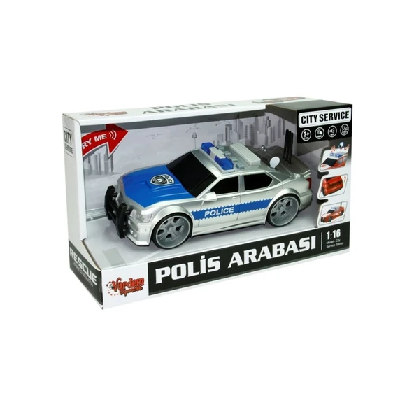 TOYZ DÜKKANIM WY620A-B 1:16 Sürtmeli Sesli Işıklı Polis Arabası Kız Erkek Çocuk Oyuncak Eğitici Oyuncaklar ürün görseli 1
