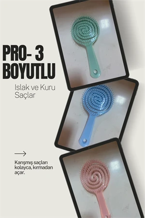 Pro Üç Boyutlu Oval Saç Fırçası – Çoklu Renk Seçenekli-1 Adet ürün görseli 1