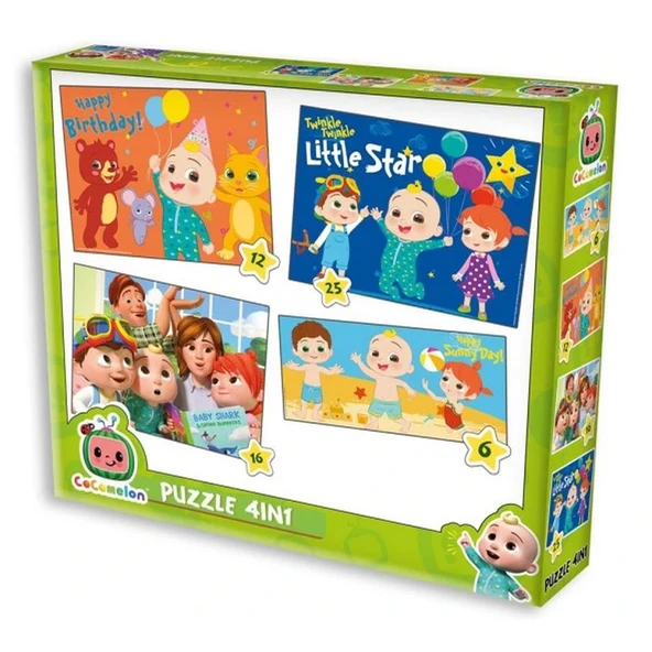 TOYZ DÜKKANIM Cocomelon 4 in 1 Puzzle Seti Eğlenceli ve Eğitici Kız Erkek Çocuk Oyuncak Eğitici Oyuncaklar ürün görseli 1