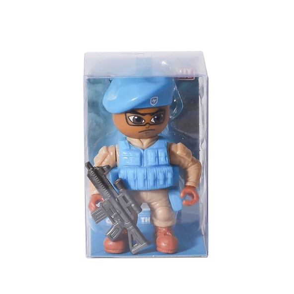 TOYZ DÜKKANIM 8910-D51 Mavi Bere Komando Askerler AVİ BERE KOMANDO ASKERLER -1adet stokta olan gönderşilir Kız Erk ürün görseli 1