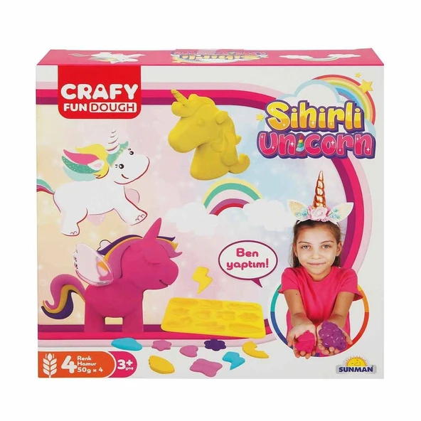 TOYZ DÜKKANIM 2090 Crafy Sihirli Unicorn Oyun Hamuru Seti -Sunman Kız Erkek Çocuk Oyuncak Eğitici Oyuncaklar ürün görseli 1