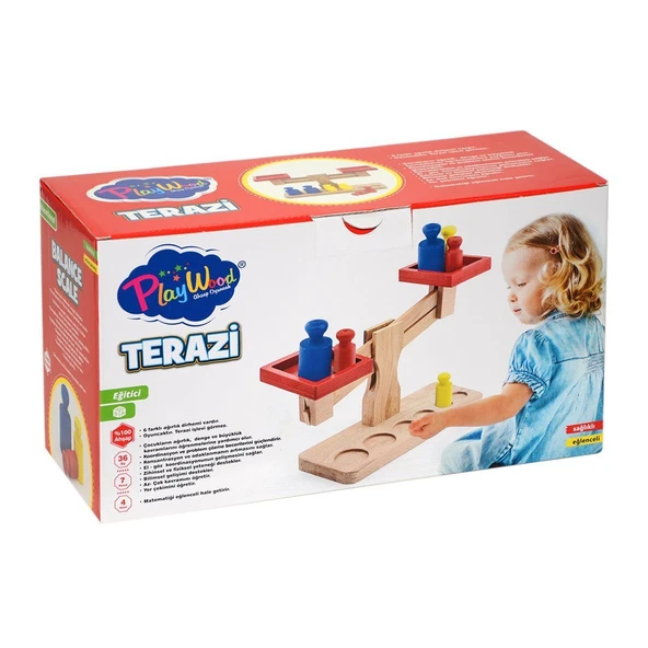 TOYZ DÜKKANIM 313 KUTU AHŞAP TERAZİ Kız Erkek Çocuk Oyuncak Eğitici Oyuncaklar ürün görseli 1