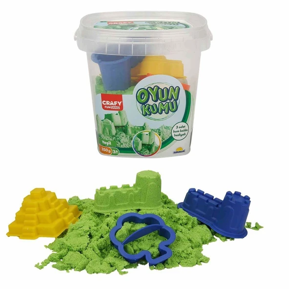 TOYZ DÜKKANIM 0454 Crafy Oyun Kumu Seti Yeşil 350 g Kız Erkek Çocuk Oyuncak Eğitici Oyuncaklar ürün görseli 1