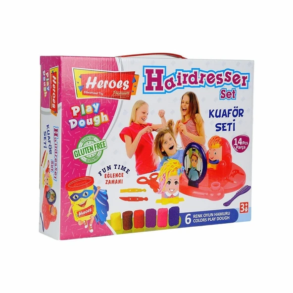 TOYZ DÜKKANIM ERN-576 Heroes Kuaför Oyun Hamuru Seti Kız Erkek Çocuk Oyuncak Eğitici Oyuncaklar ürün görseli 1