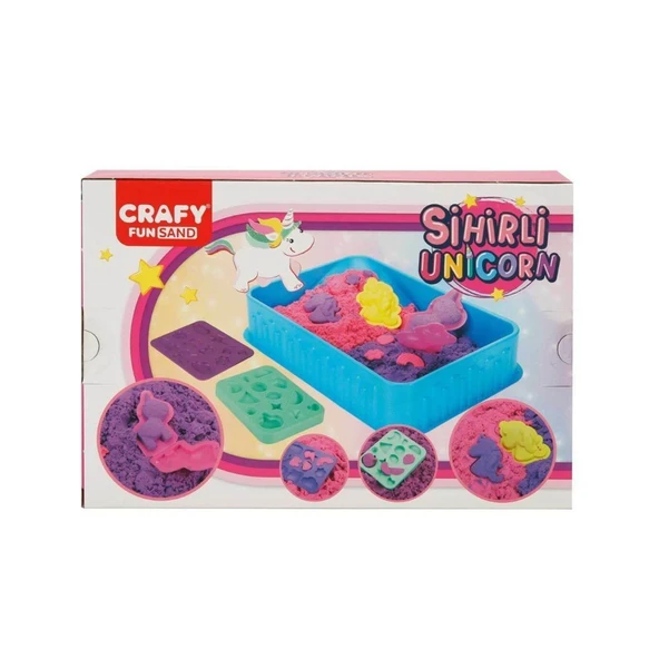TOYZ DÜKKANIM 3471 Crafy Sihirli Unicorn Oyun Kumu Seti 250 g Kız Erkek Çocuk Oyuncak Eğitici Oyuncaklar ürün görseli 1