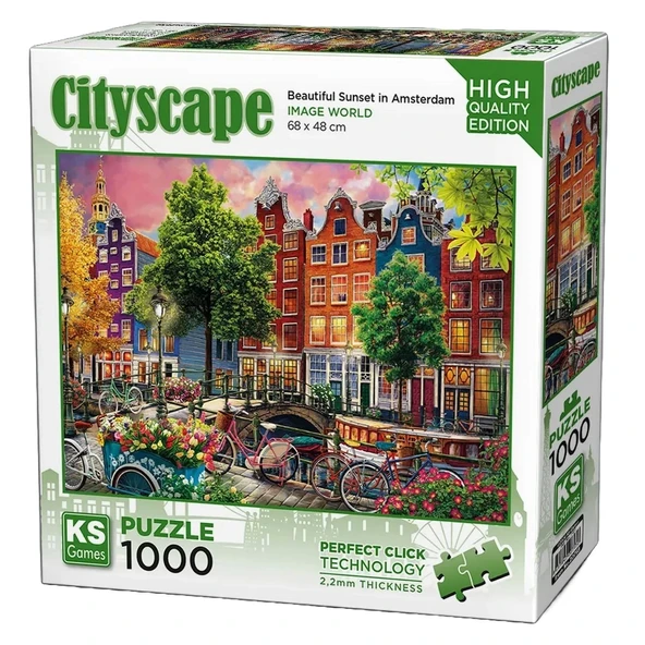 TOYZ DÜKKANIM KS Games Beautiful Sunset In Amsterdam Puzzle 1000 Parça 20793 Kız Erkek Çocuk Oyuncak Eğitici Oyunc ürün görseli 1