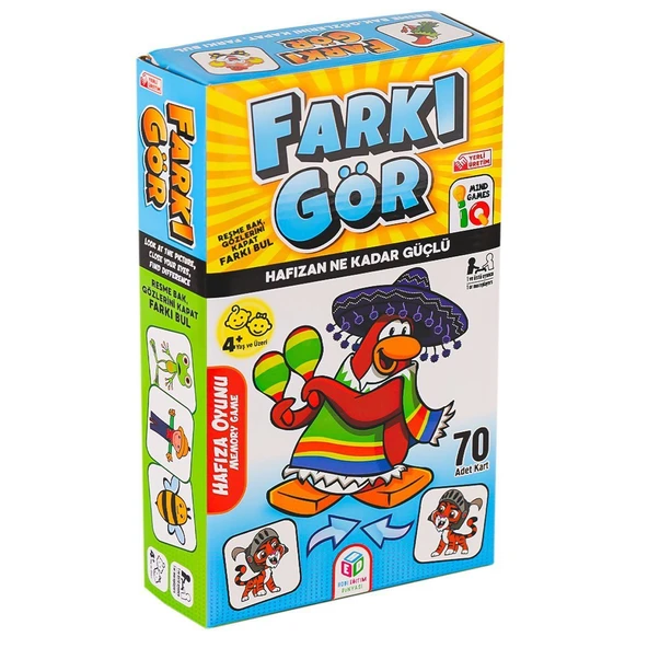 TOYZ DÜKKANIM 2846-728 Farkı Gör Hafıza Oyunu -Hobi Oyuncak Kız Erkek Çocuk Oyuncak Eğitici Oyuncaklar ürün görseli 1