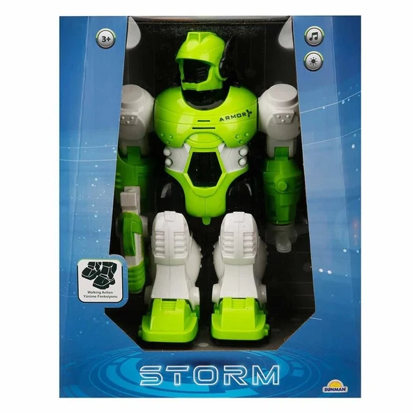 TOYZ DÜKKANIM Storm Brave Sesli ve Işıklı Yürüyen Robot 25cm Kız Erkek Çocuk Oyuncak Eğitici Oyuncaklar ürün görseli 1
