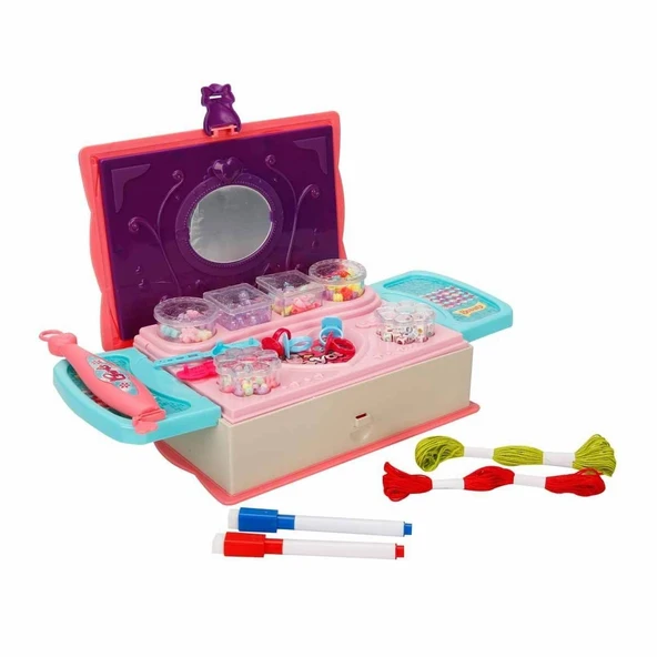 TOYZ DÜKKANIM 3662 Pretty Pinky 3'ü 1 Arada Boncuk Yapım Seti -Sunman Kız Erkek Çocuk Oyuncak Eğitici Oyuncaklar ürün görseli 1