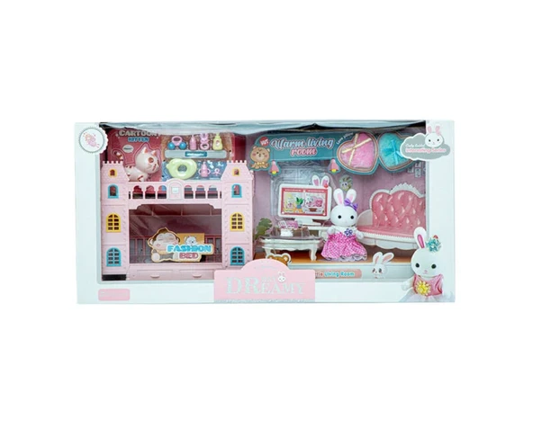 TOYZ DÜKKANIM Bay Dreamy Oturma Odası ve Ranzalı Mini Tavşan Oyun Seti Kız Erkek Çocuk Oyuncak Eğitici Oyuncaklar ürün görseli 1