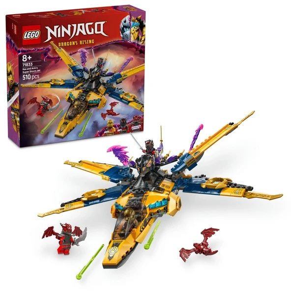 TOYZ DÜKKANIM LEGO NINJAGO Ras ve Arin'in Süper Fırtına Jeti 71833 Kız Erkek Çocuk Oyuncak Eğitici Oyuncaklar ürün görseli 1