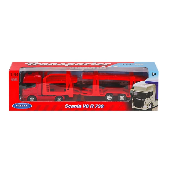 TOYZ DÜKKANIM 68023SS-F-GW Welly Taşıyıcı Scania R730 1:64 -Vardem Oyuncak Kız Erkek Çocuk Oyuncak Eğitici Oyuncak ürün görseli 1