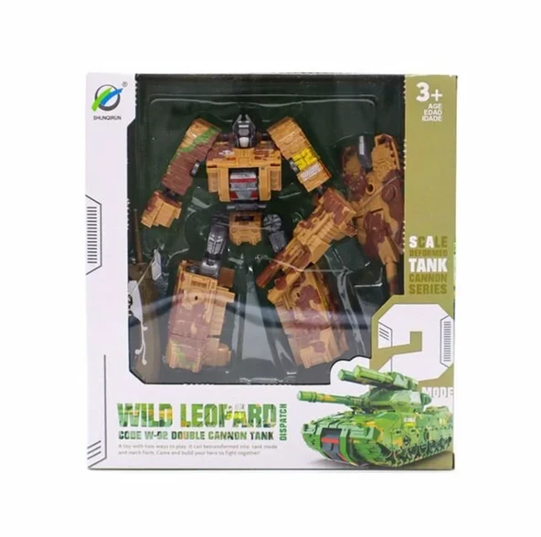 TOYZ DÜKKANIM Savaş Tankına Dönüşen Kahverengi Robot Kız Erkek Çocuk Oyuncak Eğitici Oyuncaklar ürün görseli 1