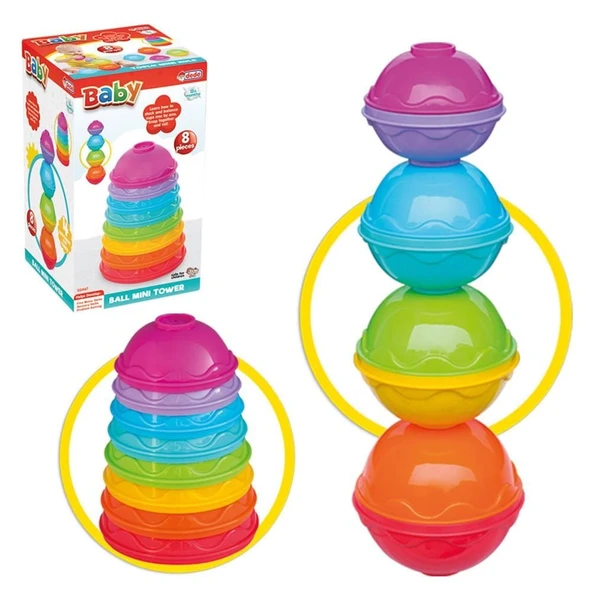 TOYZ DÜKKANIM Toplu Mini Kule Bebek Aktivite Oyun Seti Kız Erkek Çocuk Oyuncak Eğitici Oyuncaklar ürün görseli 1