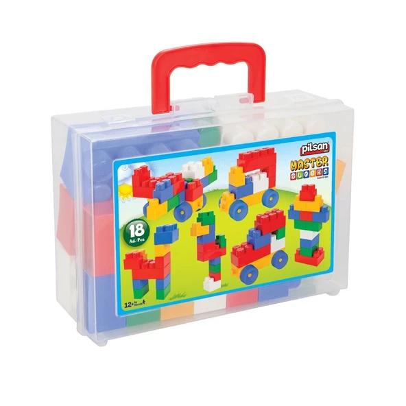 TOYZ DÜKKANIM 03 323 Master Blok Seti Çantalı 18 Parça Kız Erkek Çocuk Oyuncak Eğitici Oyuncaklar ürün görseli 1