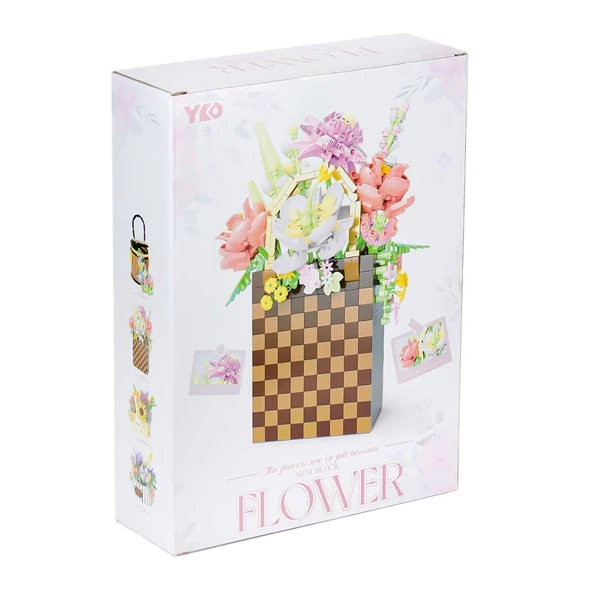 TOYZ DÜKKANIM P1291 Panlos Çanta Çiçek Buketi 1208 Parça Blok Seti -Vagon life Kız Erkek Çocuk Oyuncak Eğitici Oyu ürün görseli 1