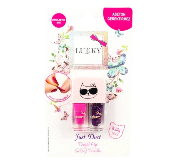 TOYZ DÜKKANIM Lukky Soyulabilir Oje - 2 li Pembe Mor Kız Erkek Çocuk Oyuncak Eğitici Oyuncaklar ürün görseli 1
