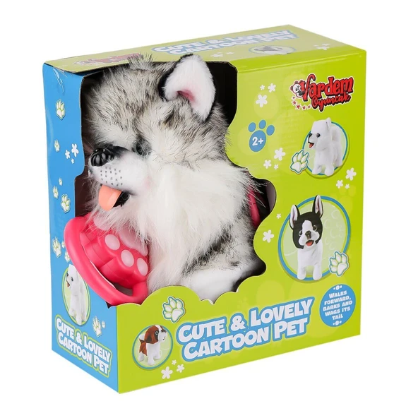 TOYZ DÜKKANIM PR66302-26T Yürüyen Tasmalı Peluş Yürüyen Husky Kız Erkek Çocuk Oyuncak Eğitici Oyuncaklar ürün görseli 1