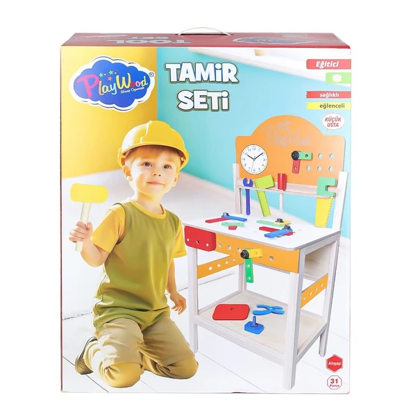 TOYZ DÜKKANIM ONY-412 Ahşap Tamir Seti -Onyıl Oyuncak Kız Erkek Çocuk Oyuncak Eğitici Oyuncaklar ürün görseli 1