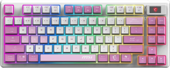 BIGBOY MSI GG FORGE GK600 TKL W VIOLET TR MEKANIK GAMING KLAVYE LCD EKRAN KTT HIFI LINEAR HOT-SWAPPABLE SWITCH PBT TUS TAKIMI RGB TR LAYOUT ürün görseli 1
