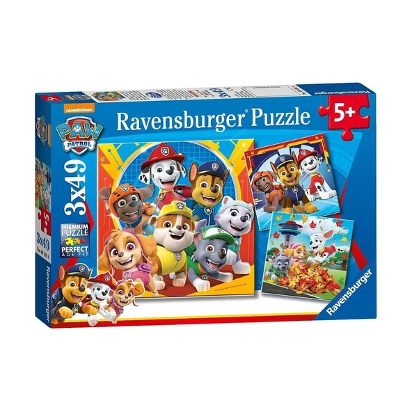 TOYZ DÜKKANIM 50482 Paw Patrol 3x49 parça Ravensburger Puzzle Kız Erkek Çocuk Oyuncak Eğitici Oyuncaklar ürün görseli 1