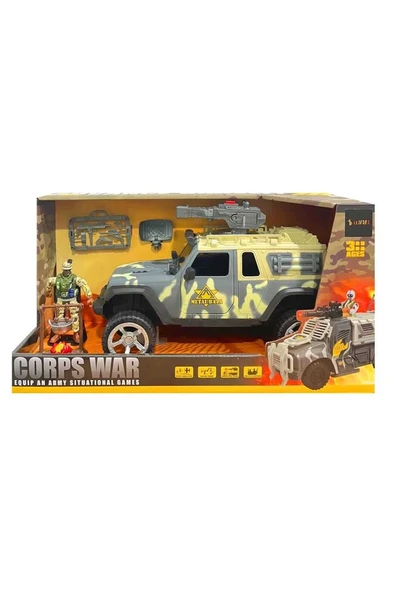 TOYZ DÜKKANIM SESLİ IŞIKLI ASKERİ ARAZİ ARACI Kız Erkek Çocuk Oyuncak Eğitici Oyuncaklar ürün görseli 1